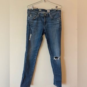 AG Jeans Skinny Destroyed Leggings Size 26